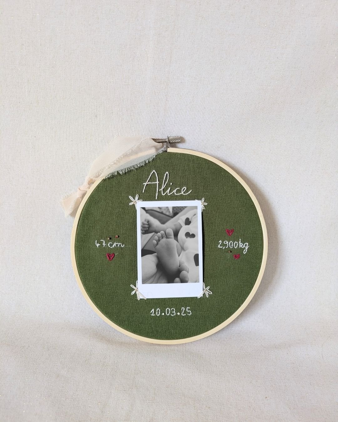 Broderie personnalisée faite main par En Plein Cœur Créations