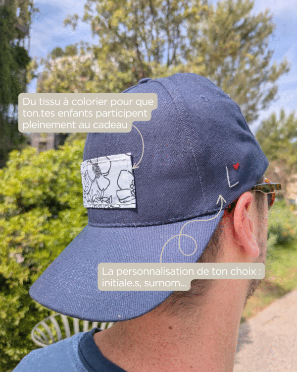 Casquette 3 Broderie personnalisée faite main par En Plein Cœur Créations