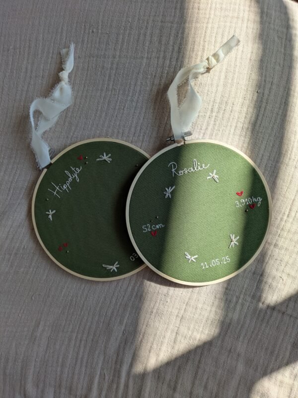 tambour4 Broderie personnalisée faite main par En Plein Cœur Créations