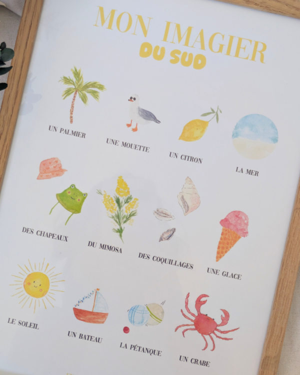 Mon imagier du sud - affiche aquarelle