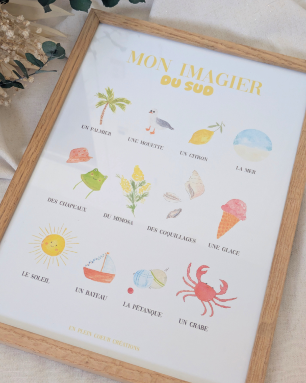 Mon imagier du sud - affiche aquarelle