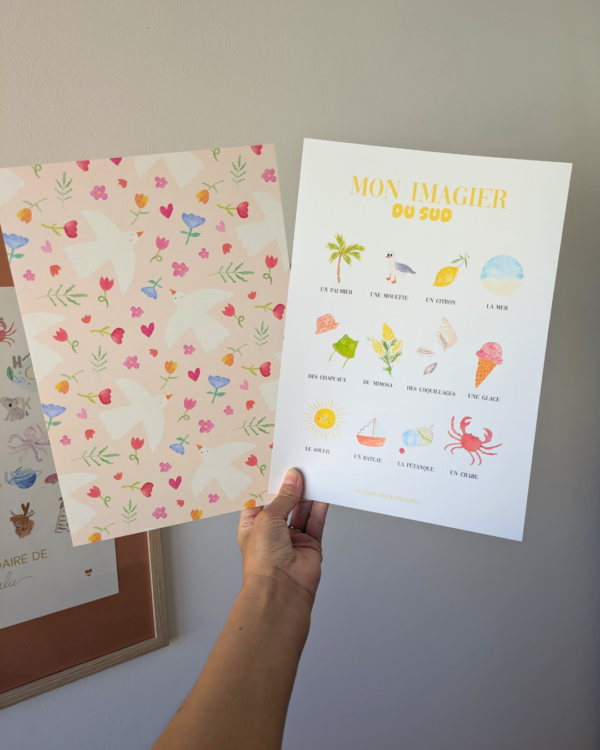Mon imagier du sud - affiche aquarelle